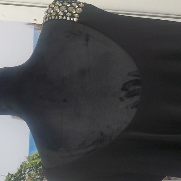 Besty Adam Womens Black Dress Asymmetrical Rhinestone Embellished Size: 10 - Picture 3 of 7